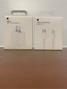 Apple White Accessory Boxes — Pair of Packaged Chargers